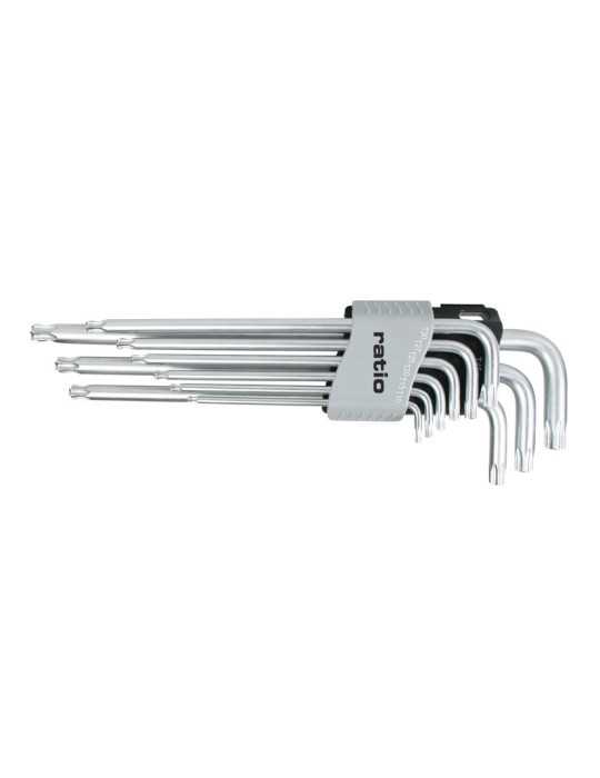 Llaves Torx Seguridad + Punta Bola Juego 9 Piezas RATIO