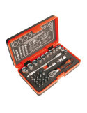 Llave de Vaso 1/4" + Accesorios 32 Piezas RATIO