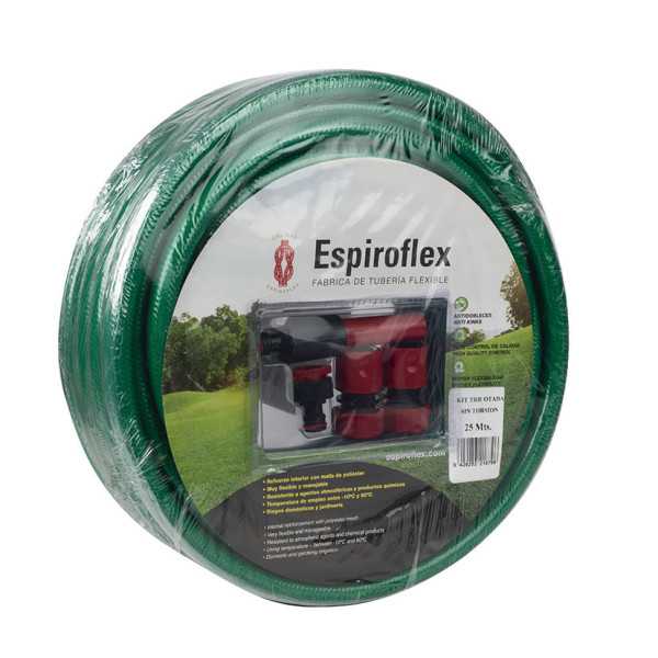 Kit Manguera Tricotada sin Torsión 15mm x 25 m ESPIROFLEX