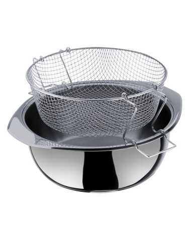 Freidora con Cestillo y Fondo Difusor 24 cm INOXIBAR