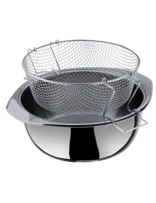 Freidora con Cestillo y Fondo Difusor 24 cm INOXIBAR