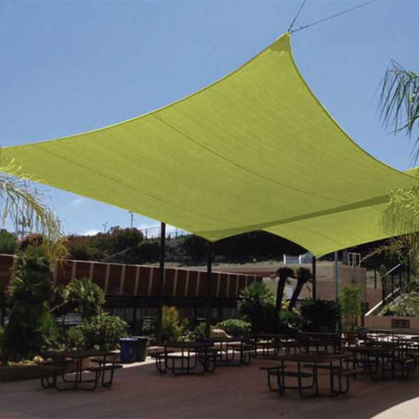 Toldo Vela Impermeable 3,6x3,6 m Verde Claro LISTA