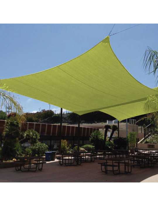 Toldo Vela Impermeable 3,6x3,6 m Verde Claro LISTA