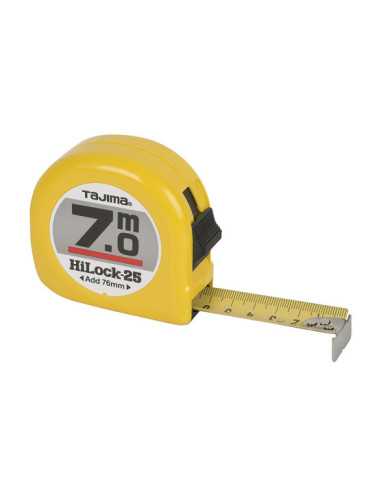 Flexómetro Hi-Lock 25 7 m Amarillo TAJIMA