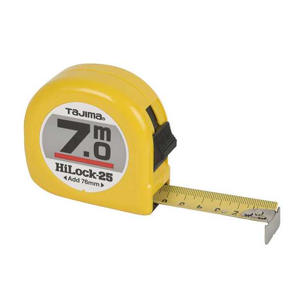Flexómetro Hi-Lock 25 7 m Amarillo TAJIMA