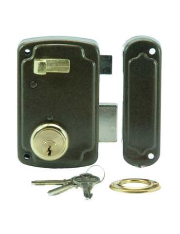 Cerradura de Sobreponer 1056A 60mm Derecha Bombín Redondo ILARGI