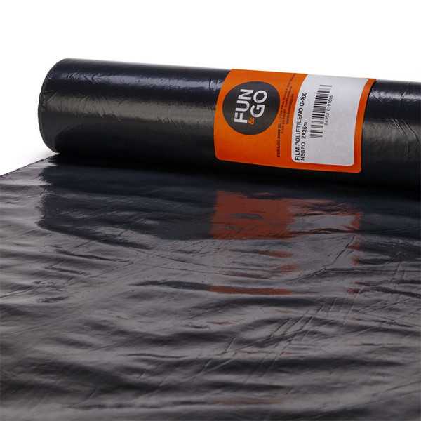 Plástico en Rollo 4x75 m Galga 400 Negro FUN&GO