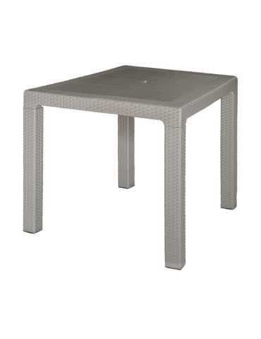 Mesa Imitación Ratán Resin 80x80x72 cm Taupe