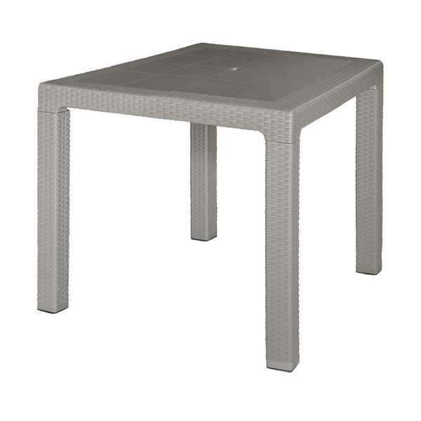 Mesa Imitación Ratán Resin 80x80x72 cm Taupe