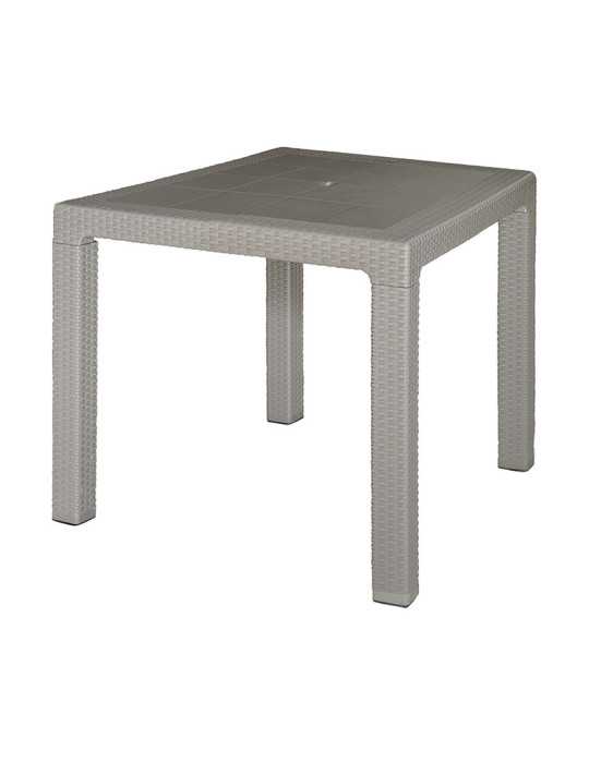 Mesa Imitación Ratán Resin 80x80x72 cm Taupe