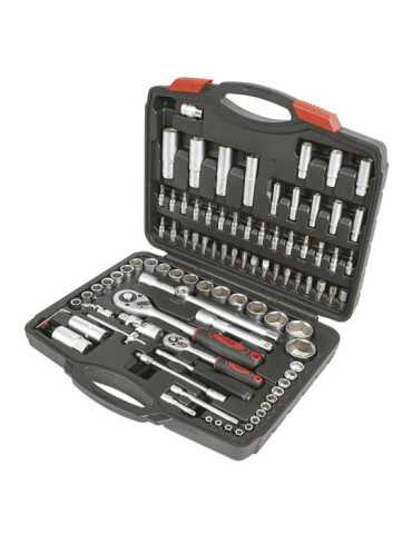 Maletín de Herramientas 95 Piezas 1/4" 1/2" Cr-V RATIO