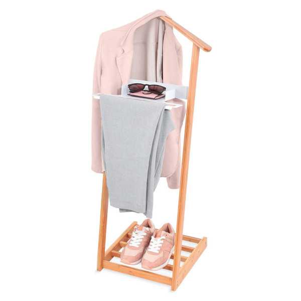 Galán de Noche de Bambú con Repisa para Zapatos JOBGAR