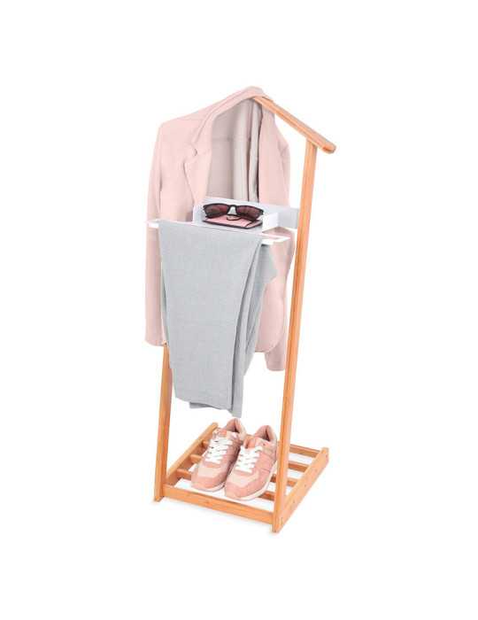 Galán de Noche de Bambú con Repisa para Zapatos JOBGAR