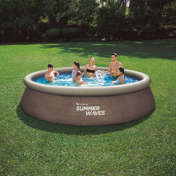 Piscina Autoportante 396x84 cm + Depuradora Imitación Ratán