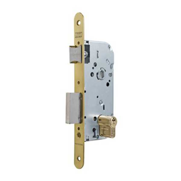 Cerradura de Embutir 130 Entrada 40mm Cilindro Redondo Níquel TESA