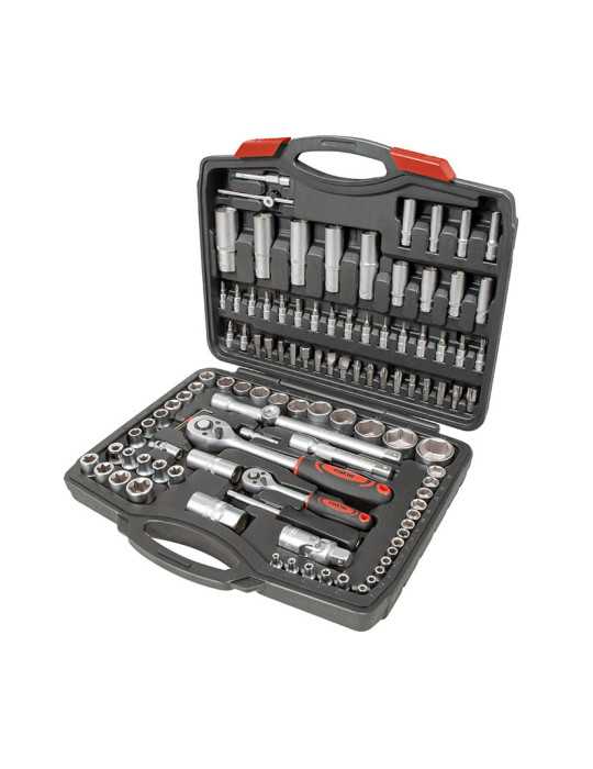 Maletín de Herramientas 108 Piezas 1/4" 1/2" Cr-V RATIO