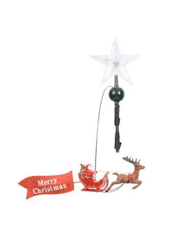 Estrella de Árbol con Papá Noel en Movimiento