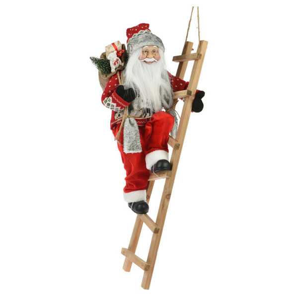 Papá Noel PP con Escalera de Madera