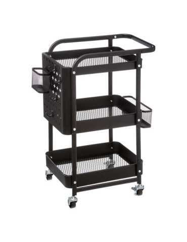 Carrito Auxiliar 52,8x30x76 cm Negro