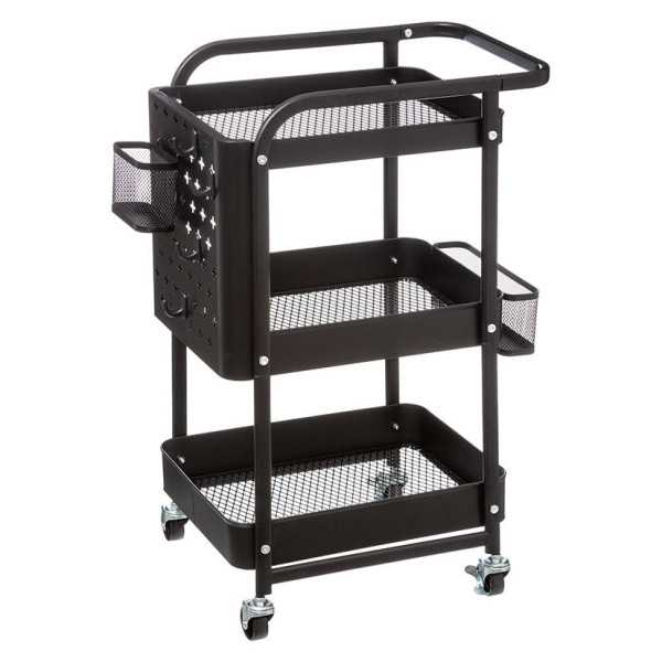 Carrito Auxiliar 52,8x30x76 cm Negro