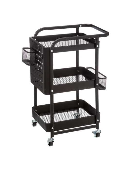 Carrito Auxiliar 52,8x30x76 cm Negro