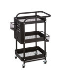 Carrito Auxiliar 52,8x30x76 cm Negro