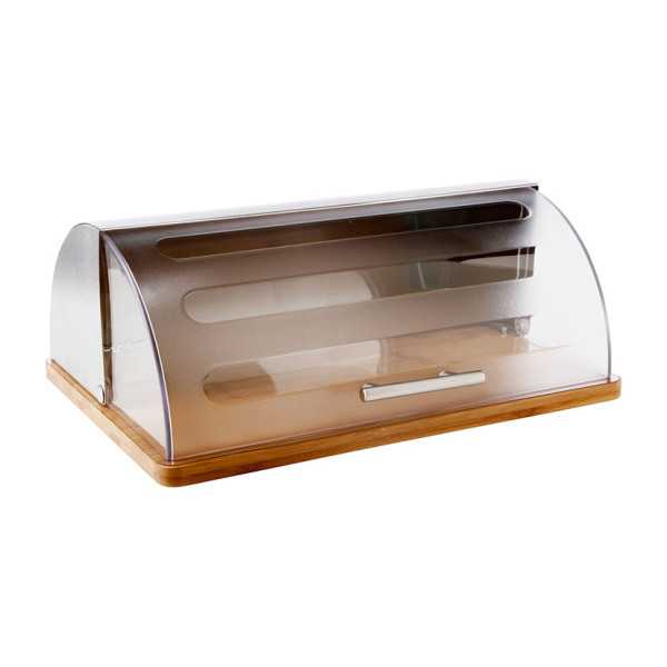 Panera Bambú Tapa Transparente 39x15 cm