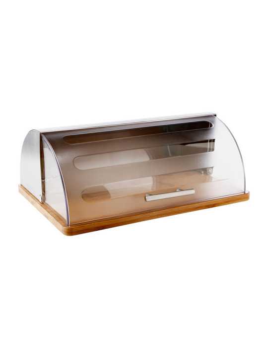 Panera Bambú Tapa Transparente 39x15 cm