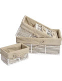 Conjunto 5 Cestas Papel/Estructura Metal Blanco
