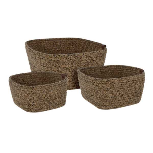 Cesta de Cuerda de Algodón Cuadrada 3 Unidades