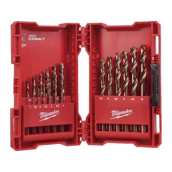 Estuche Plástico 19 Brocas Red Helix HSS-G Co MILWAUKEE