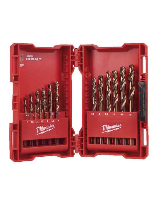 Estuche Plástico 19 Brocas Red Helix HSS-G Co MILWAUKEE