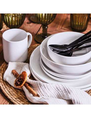 Juego de 6 Platos Llanos Edge Blanco TOGNANA