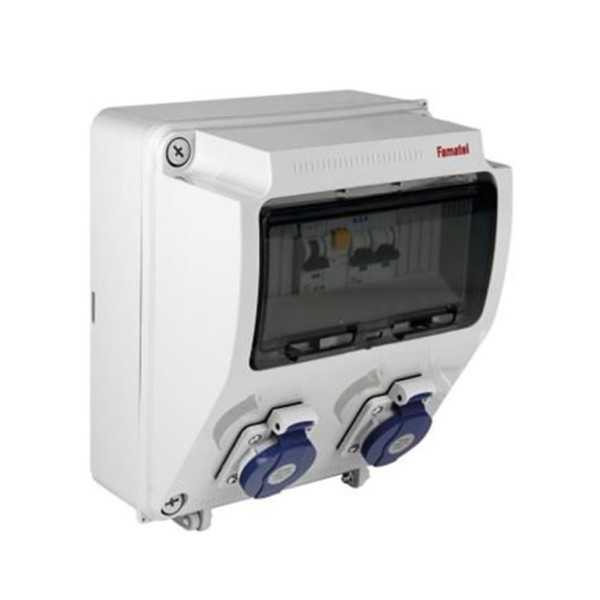 Caja 2 Tomas 2P+TTL Electrificada FAMATEL