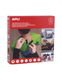 Cinta Adhesiva Tipo Velcro 2 cm x 25 m Negra APLI