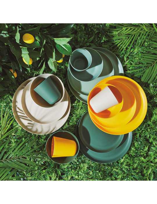 Juego de 24 Platos de Plástico 25 cm Colores Surtidos