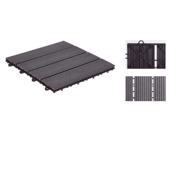 Loseta PP 30x30 cm Gris Oscuro 6 Unidades