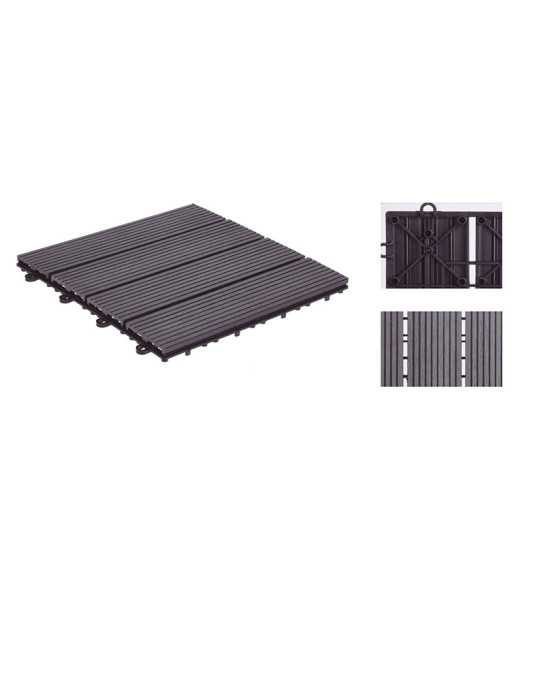 Loseta PP 30x30 cm Gris Oscuro 6 Unidades