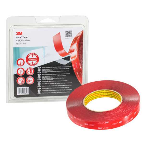 Cinta VHB Espuma Acrílica 4910 19mm x 11 m Incolora 3M