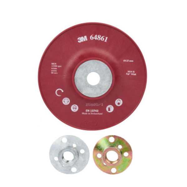 Plato HP Estriado 125mm Rojo 3M