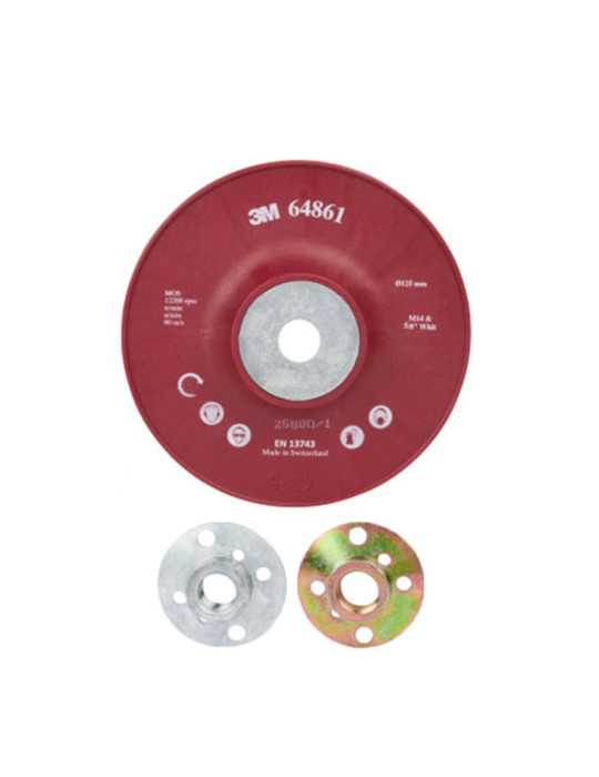 Plato HP Estriado 125mm Rojo 3M