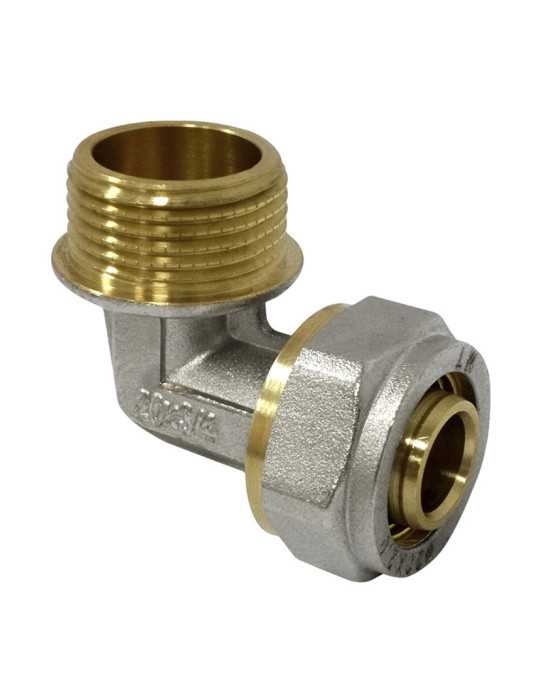 Codo Macho Multicapa Compresión 20x1/2" 10 Unidades MT