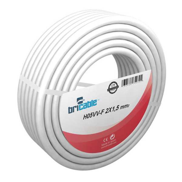 Cable Eléctrico 2x1,5mm2 Blanco 25 m BRICABLE