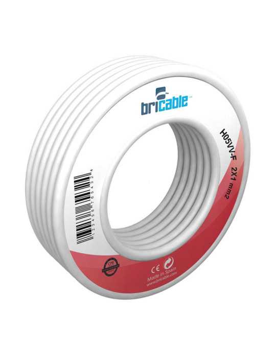 Cable Eléctrico 2x1,0mm2 Blanco 25 m BRICABLE