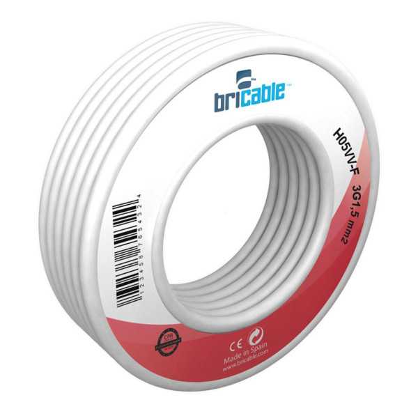 Cable Eléctrico 3x1,5mm2 Blanco 100 m BRICABLE