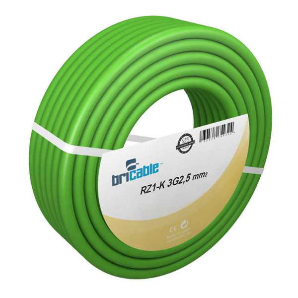 Cable Eléctrico 3x2,5mm2 Verde 100 m BRICABLE