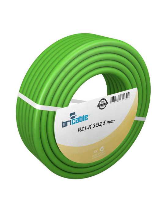 Cable Eléctrico 3x2,5mm2 Verde 25 m BRICABLE