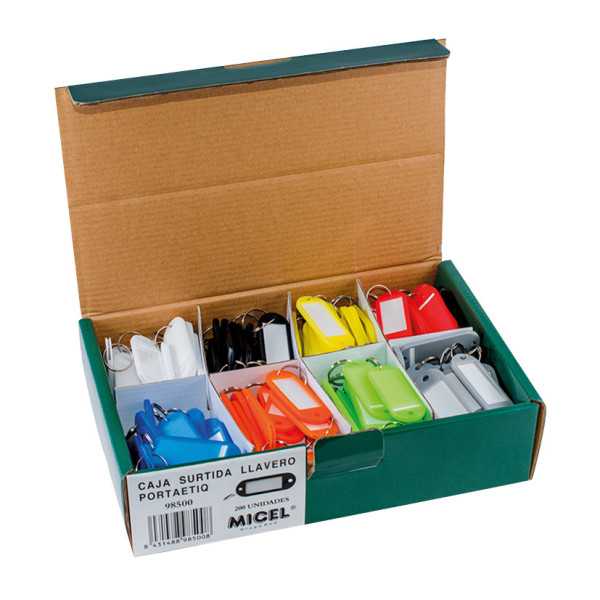 Caja Llavero con Portaetiquetas 200 Unidades