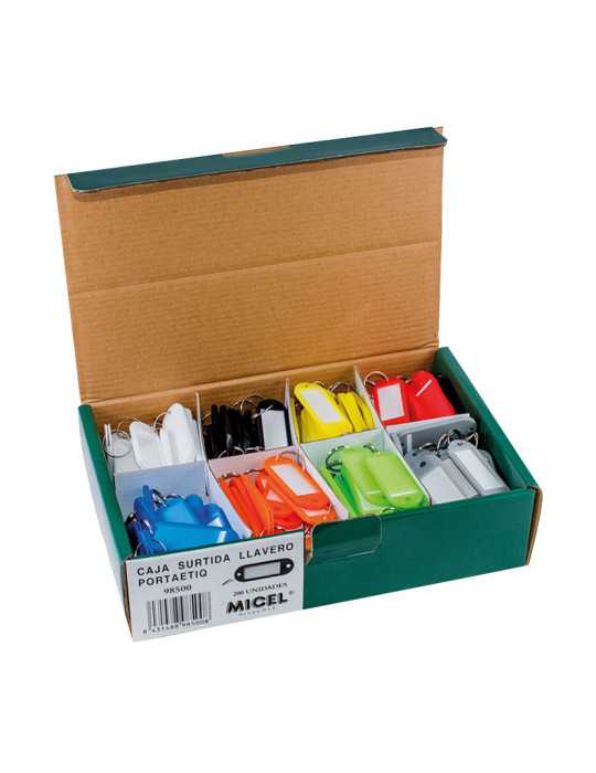 Caja Llavero con Portaetiquetas 200 Unidades