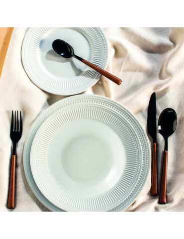 Plato Llano de Porcelana Ala Dorique 6 Unidades